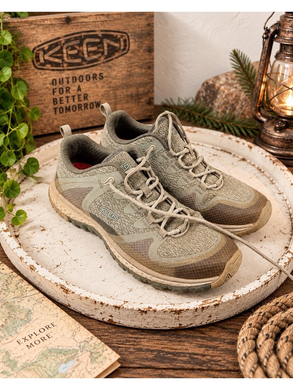KEEN Terradora Vent 1020772 Women’s 7 Hiking Trail Shoes Rock Ridge London Fog